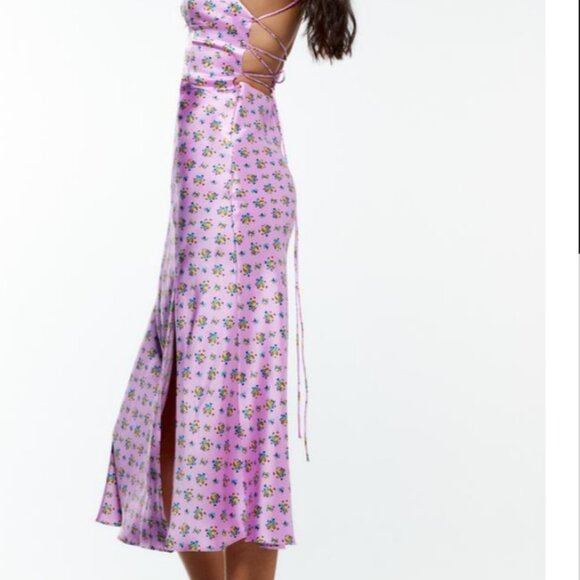 Zara Printed Satin Dress - Picture 3 of 7